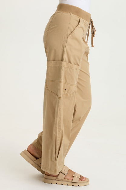 Pender Poplin Pull-On Barrel Pant Sepia Pigment - XCVI