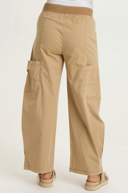 Pender Poplin Pull-On Barrel Pant Sepia Pigment - XCVI