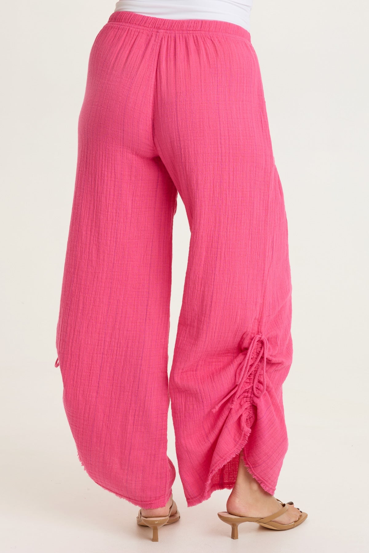 Muriel Indigo Stripe Gauze Cincable Leg Pull-On Waist Wide-Leg Pant Beauty Queen - XCVI