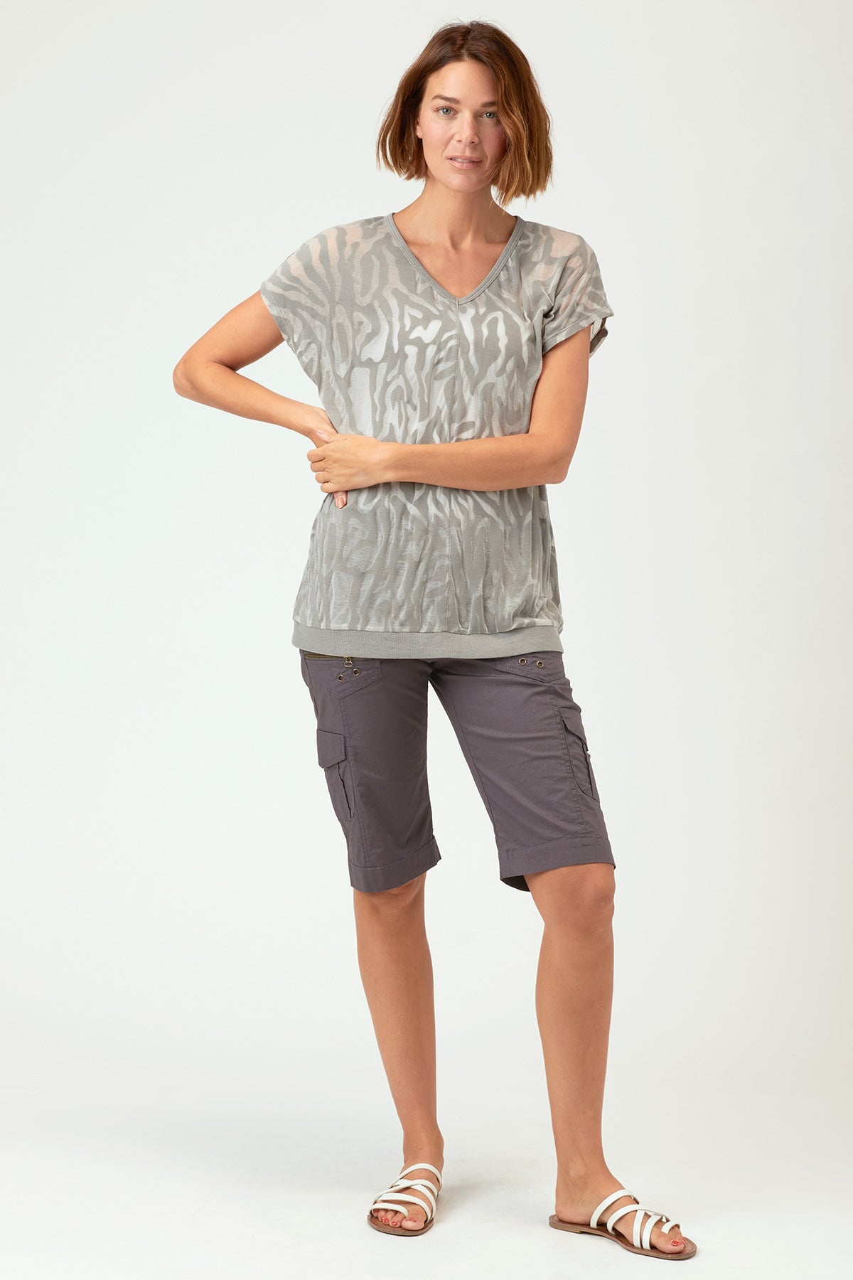 Zola Bermuda Short in Charcoal Charcoal - XCVI