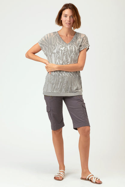Zola Bermuda Short in Charcoal Charcoal - XCVI