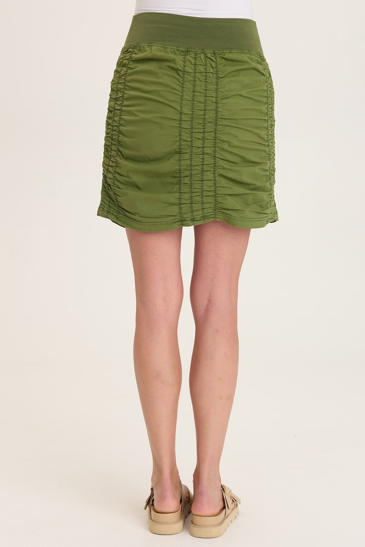 Wearables Trace Ruched Pull-On Stretch Mini Skirt  - XCVI