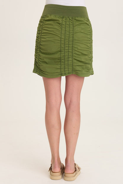 Wearables Trace Ruched Pull-On Stretch Mini Skirt  - XCVI