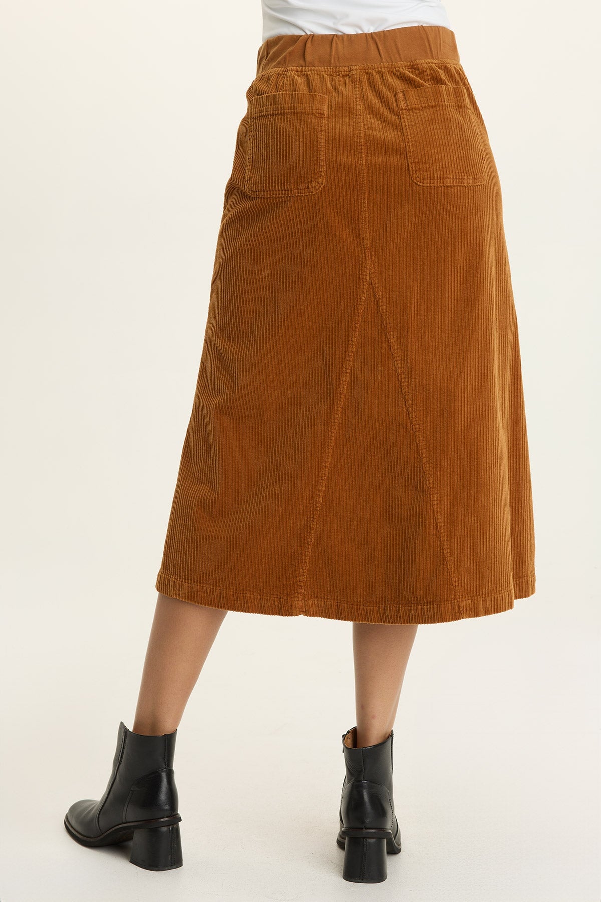 Wearables Alto Corduroy Midi Skirt Maple Glaze Pigment - XCVI