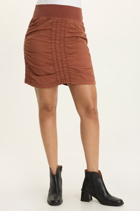 Wearables Trace Ruched Pull-On Stretch Mini Skirt  - XCVI