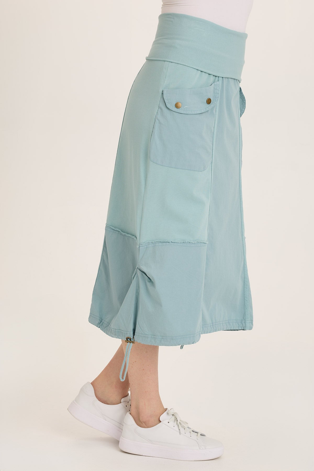 Wearables Marconi Bubble Hem Cargo Midi Skirt Ocean Front - XCVI