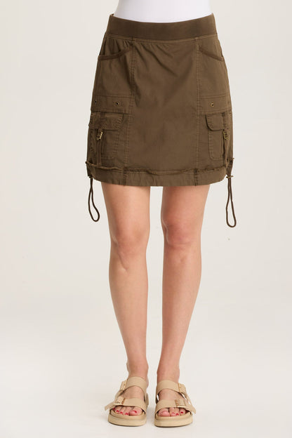 Leticia Poplin Cinched Hem Mini Skirt Westgate Pigment - XCVI