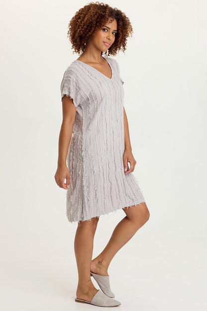 Kenyon Stripe Voile Dolman Short Sleeve V-Neck Dress Masterpiece Pigment - XCVI