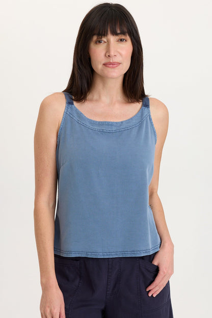 Kai Twill Scoop Neck Strappy Tank with Jersey Back Hypnotic Pigment - XCVI