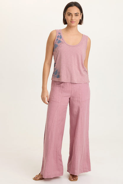 Printed Etano Cotton Modal Jersey Scoop Neck Bra-Friendly Tank Svelte - XCVI