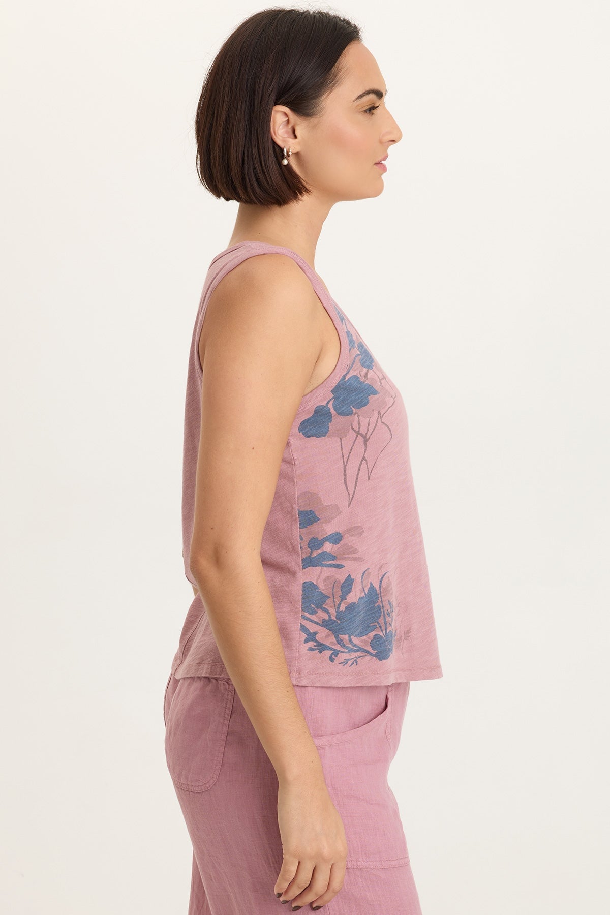 Printed Etano Cotton Modal Jersey Scoop Neck Bra-Friendly Tank Svelte - XCVI
