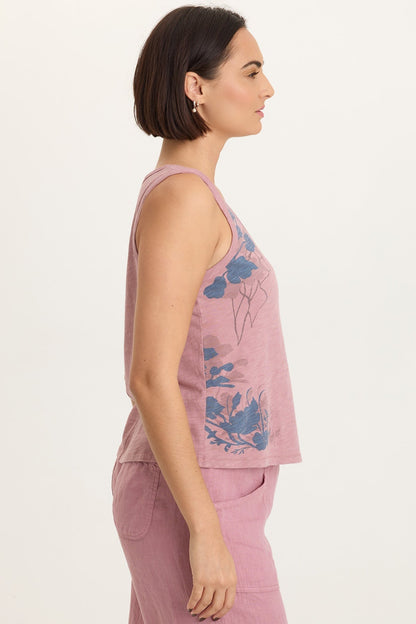 Printed Etano Cotton Modal Jersey Scoop Neck Bra-Friendly Tank Svelte - XCVI