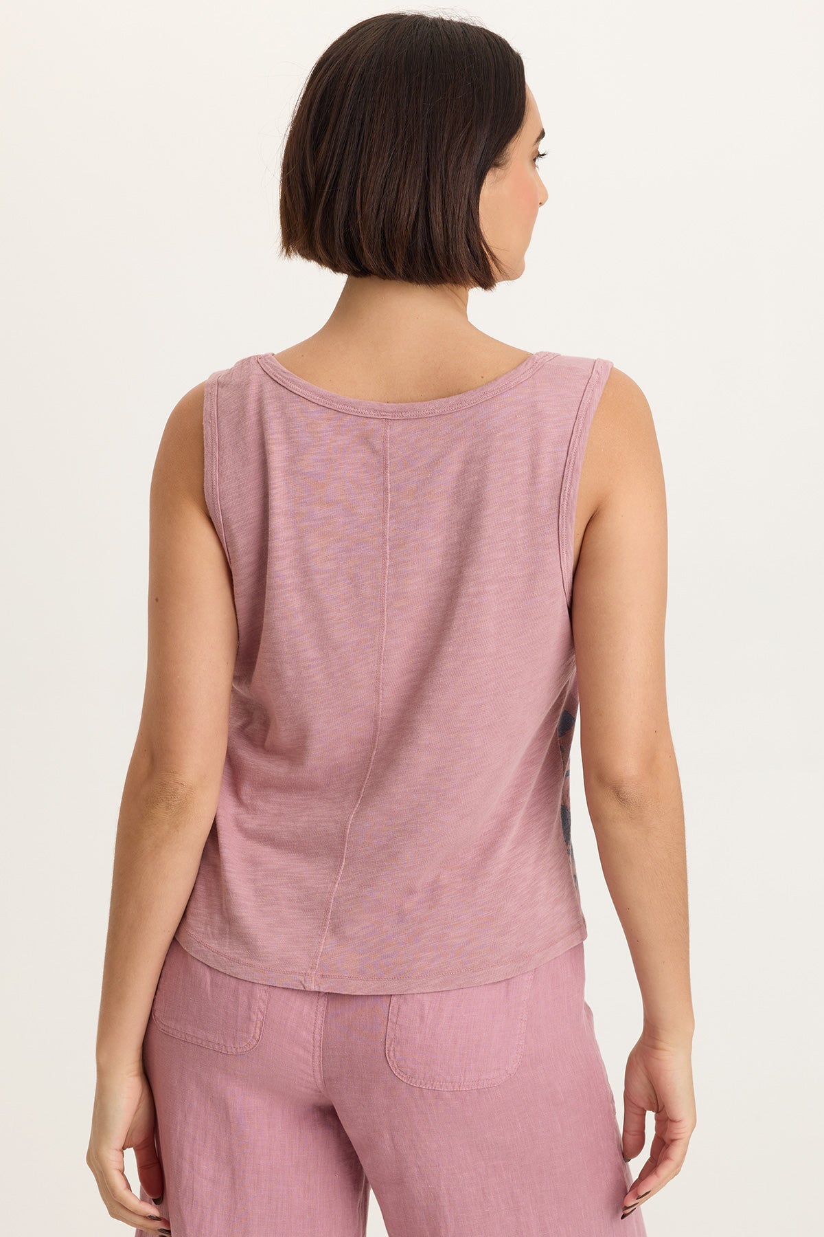 Printed Etano Cotton Modal Jersey Scoop Neck Bra-Friendly Tank Svelte - XCVI
