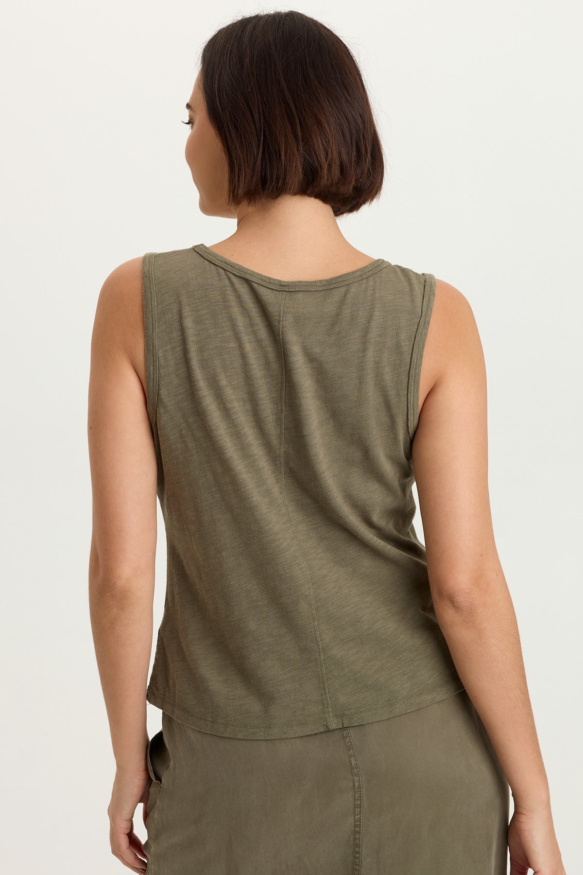 Etano Cotton Modal Jersey Scoop Neck Bra-Friendly Tank English Moss - XCVI
