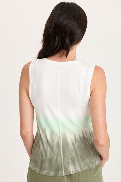 Clarise Jersey Corded Ruched V-Neck Sleeveless Top Paradox Wash Deft - XCVI