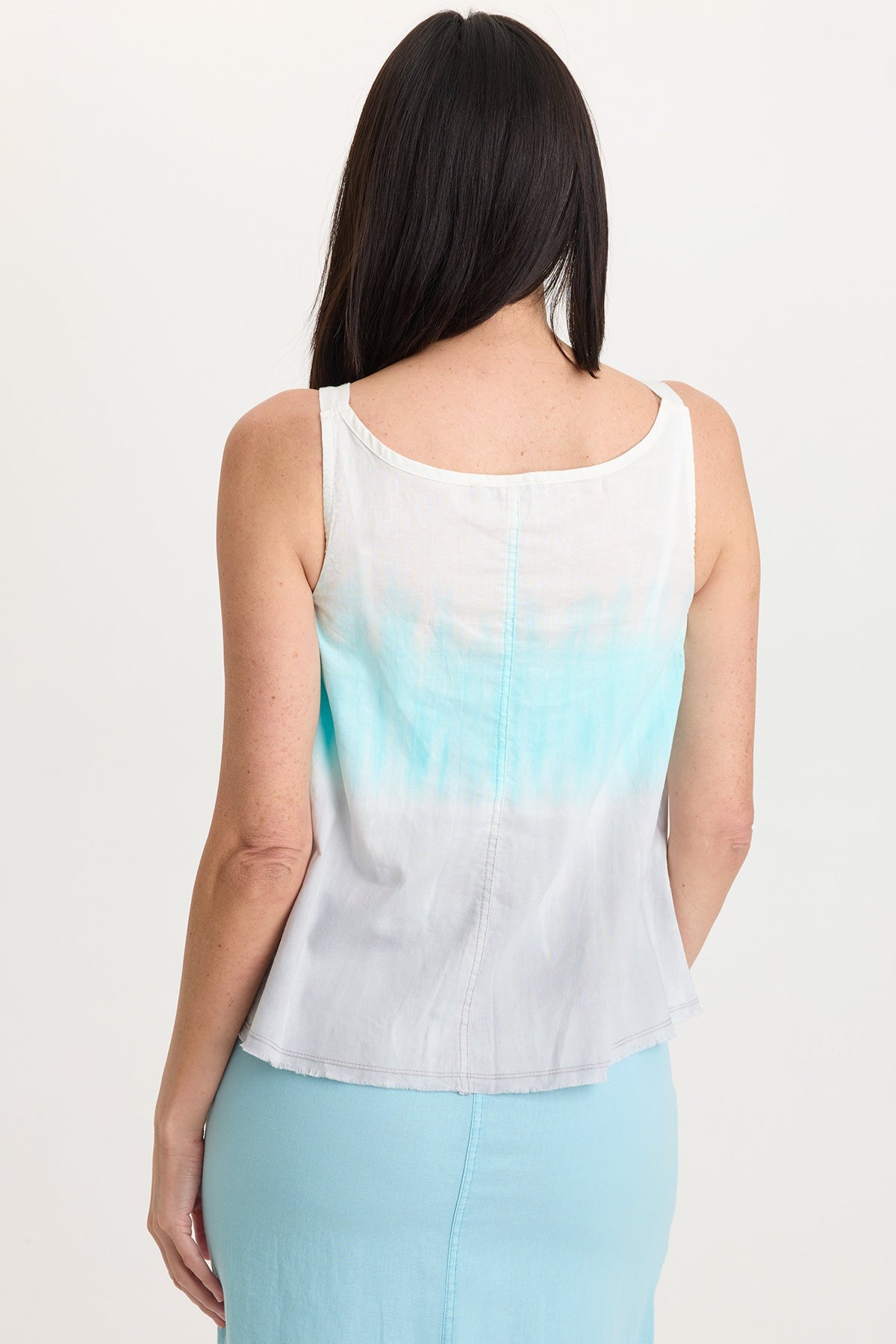 Wearables Shawnie Flowy Linen Pintuck Tank Paradox Wash Mermaid - XCVI