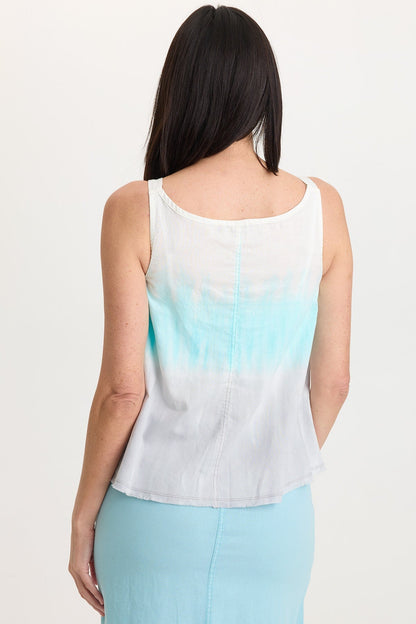 Wearables Shawnie Flowy Linen Pintuck Tank Paradox Wash Mermaid - XCVI