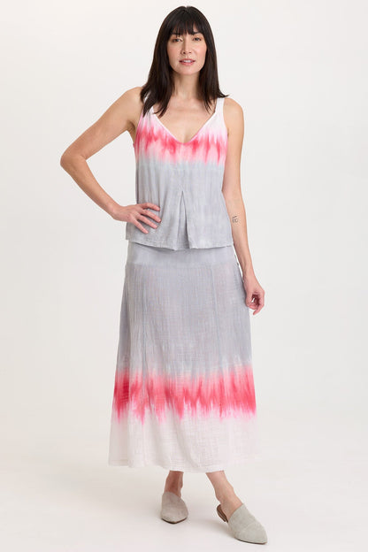 Wearables Cotton Gauze/Jersey Box Pleat Front Strap Tank Paradox Wash Magma - XCVI