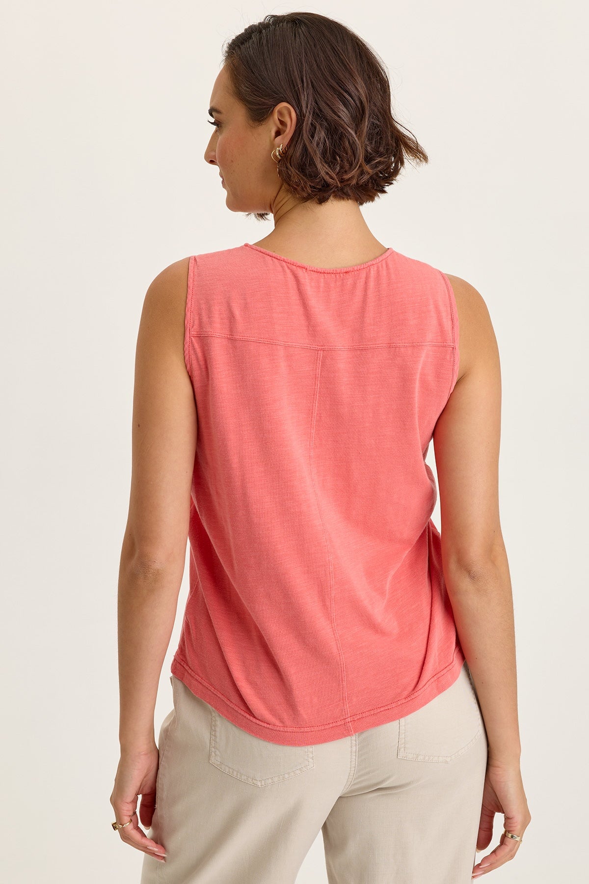 Wearables Jerilene Voile Pintuck Crew Neck Tank with Jersey Back Retrograde Pigment - XCVI