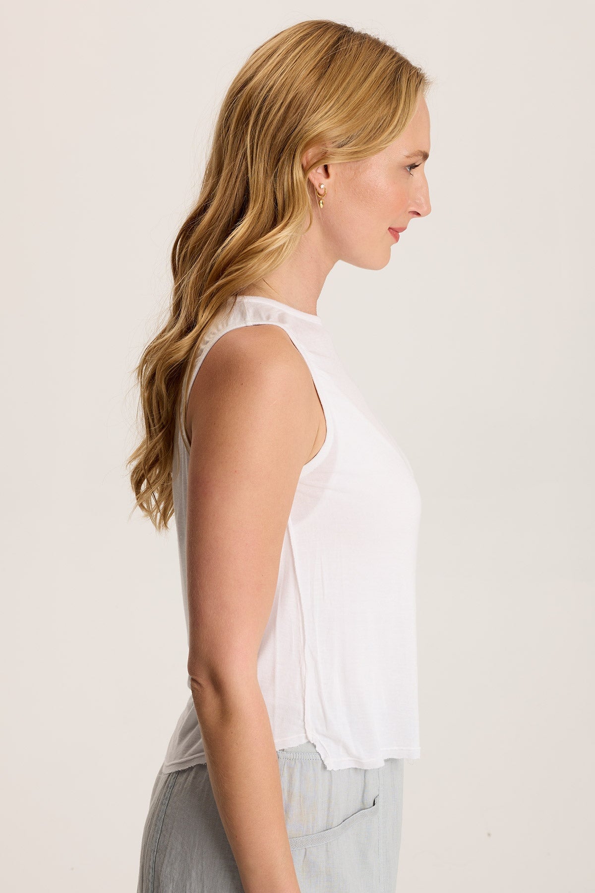 Leka High-Boatneck Tank White - XCVI