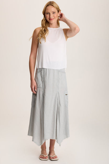 Leka High-Boatneck Tank White - XCVI