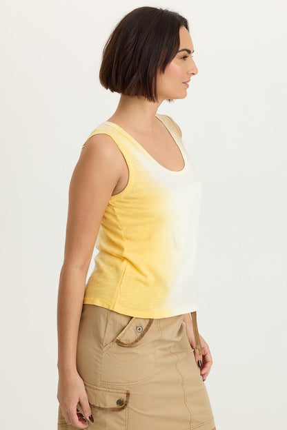 Etano Cotton Modal Jersey Scoop Neck Bra-Friendly Tank Motley Ombre Gambit - XCVI