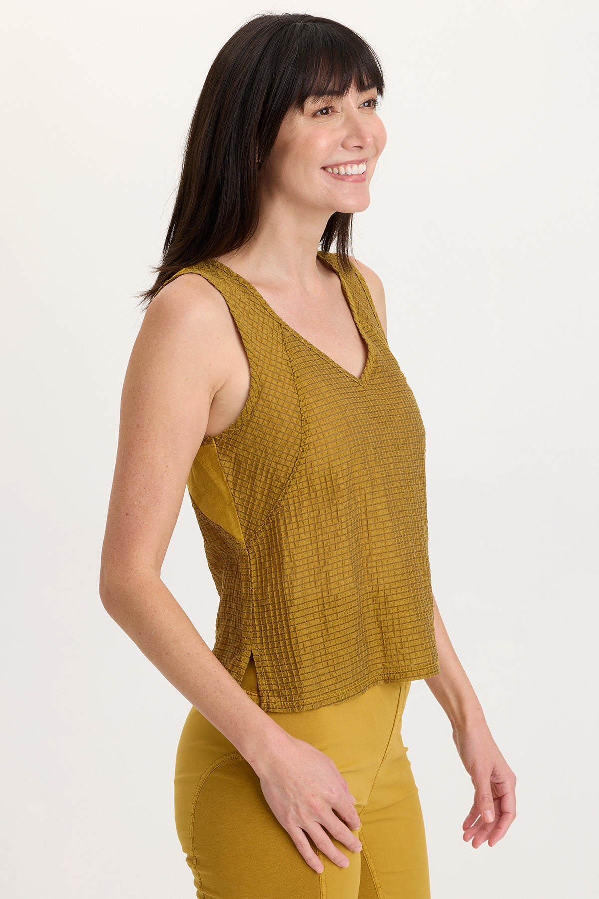 Aria Waffle Weave Bra-Friendly Sporty Tank Radiance Pigment - XCVI
