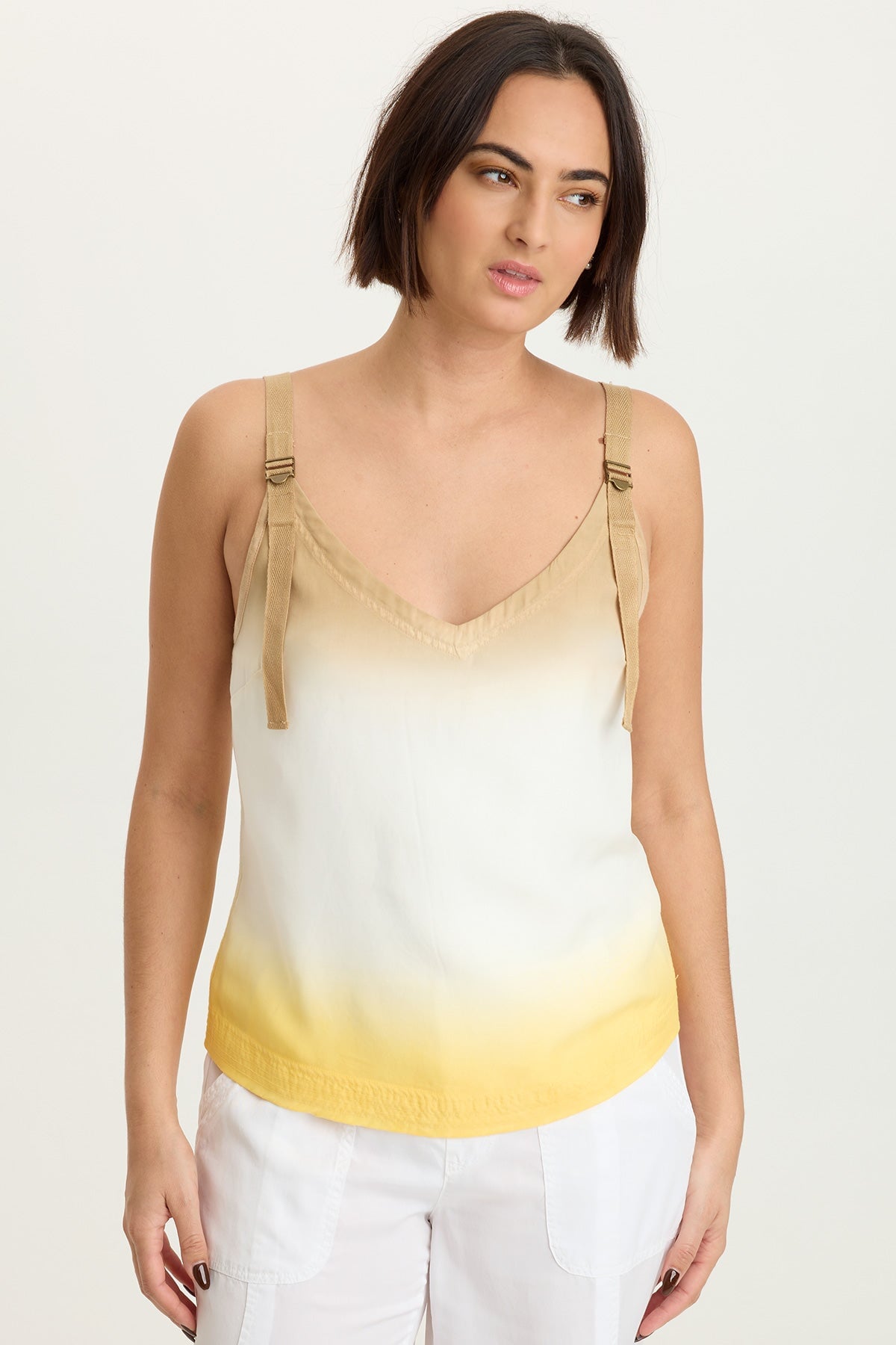 Faizon Tencel Twill Adjustable Buckle Straps Tank Motley Ombre Gambit - XCVI