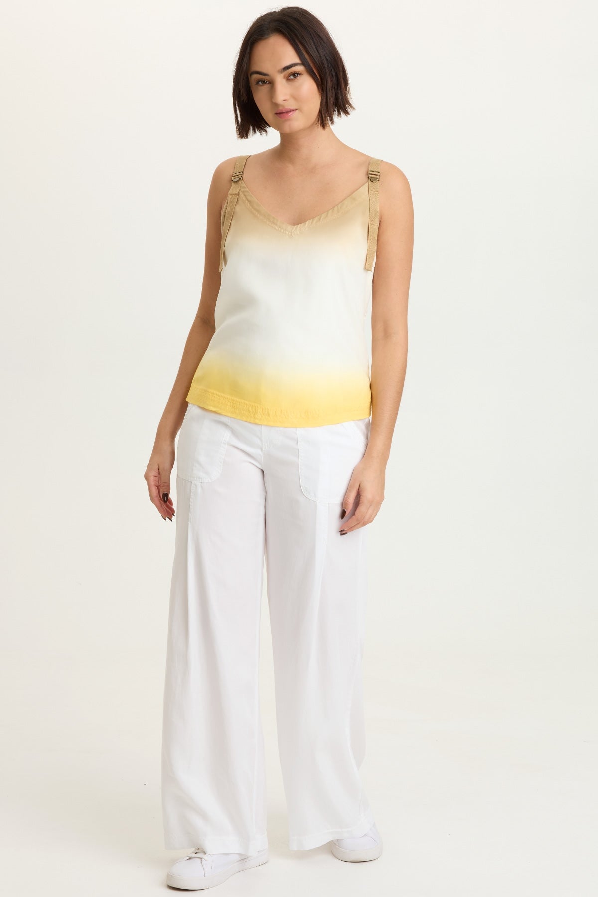 Faizon Tencel Twill Adjustable Buckle Straps Tank Motley Ombre Gambit - XCVI