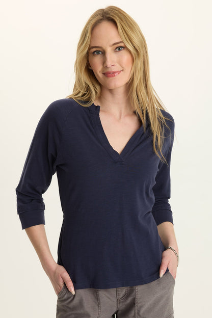 Wearables Angelo Stretch Jersey V-Neck Navy - XCVI