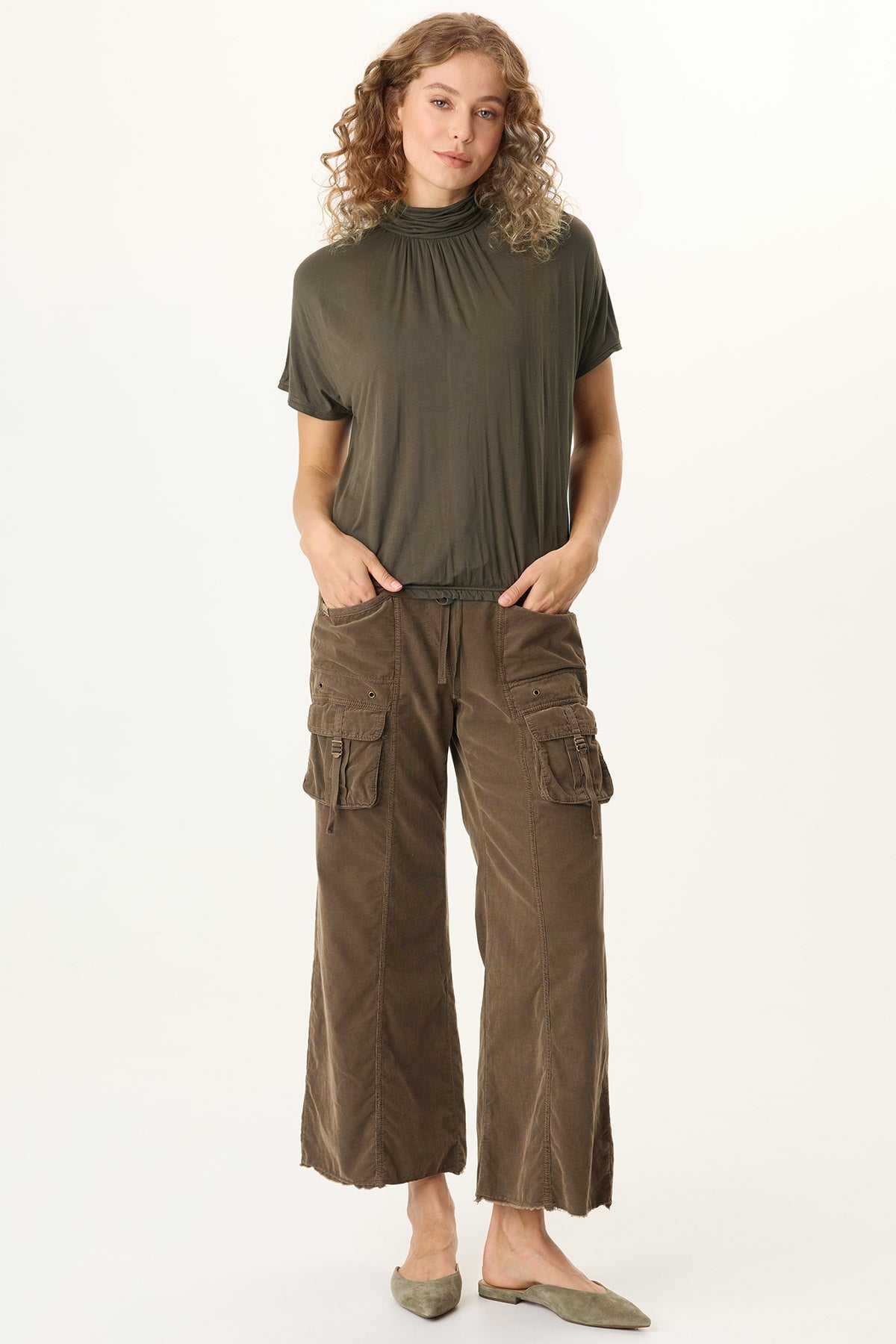 Viggo Soft Jersey Turtleneck Banded Tee Rejuvenation - XCVI