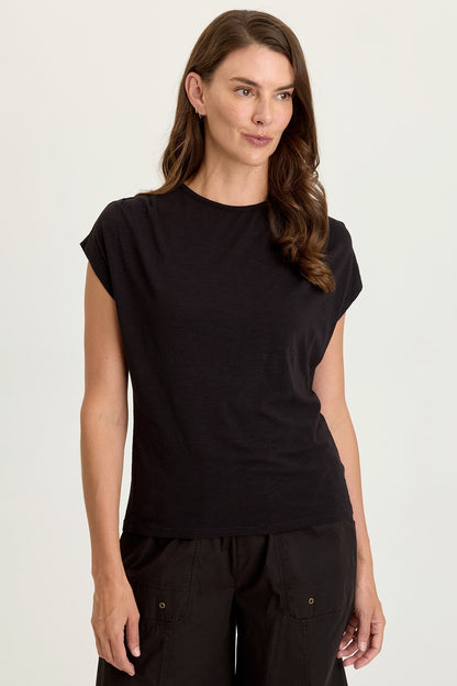 Slub Arwen Top in Black Black - XCVI