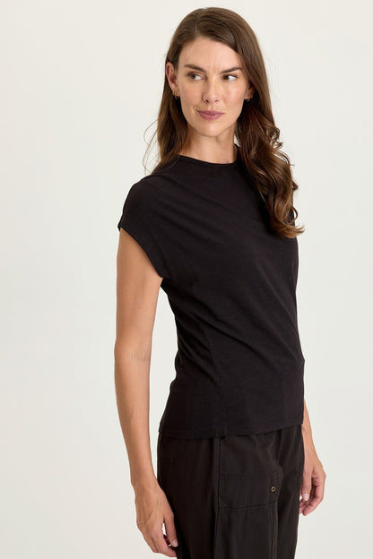 Slub Arwen Top in Black Black - XCVI