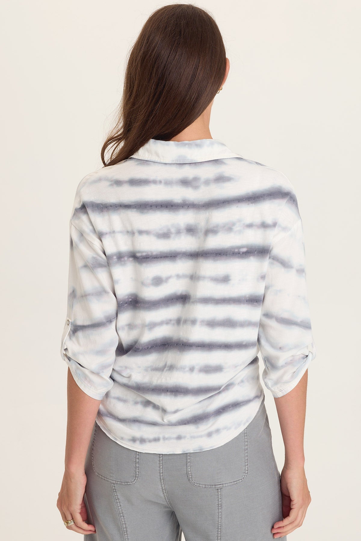Wearables Tyrell Tie-Front Button-Up Pelagic Wash Mist - XCVI