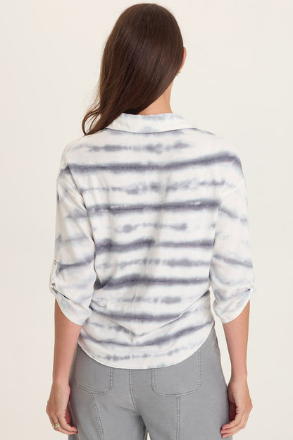 Wearables Tyrell Tie-Front Button-Up Pelagic Wash Mist - XCVI