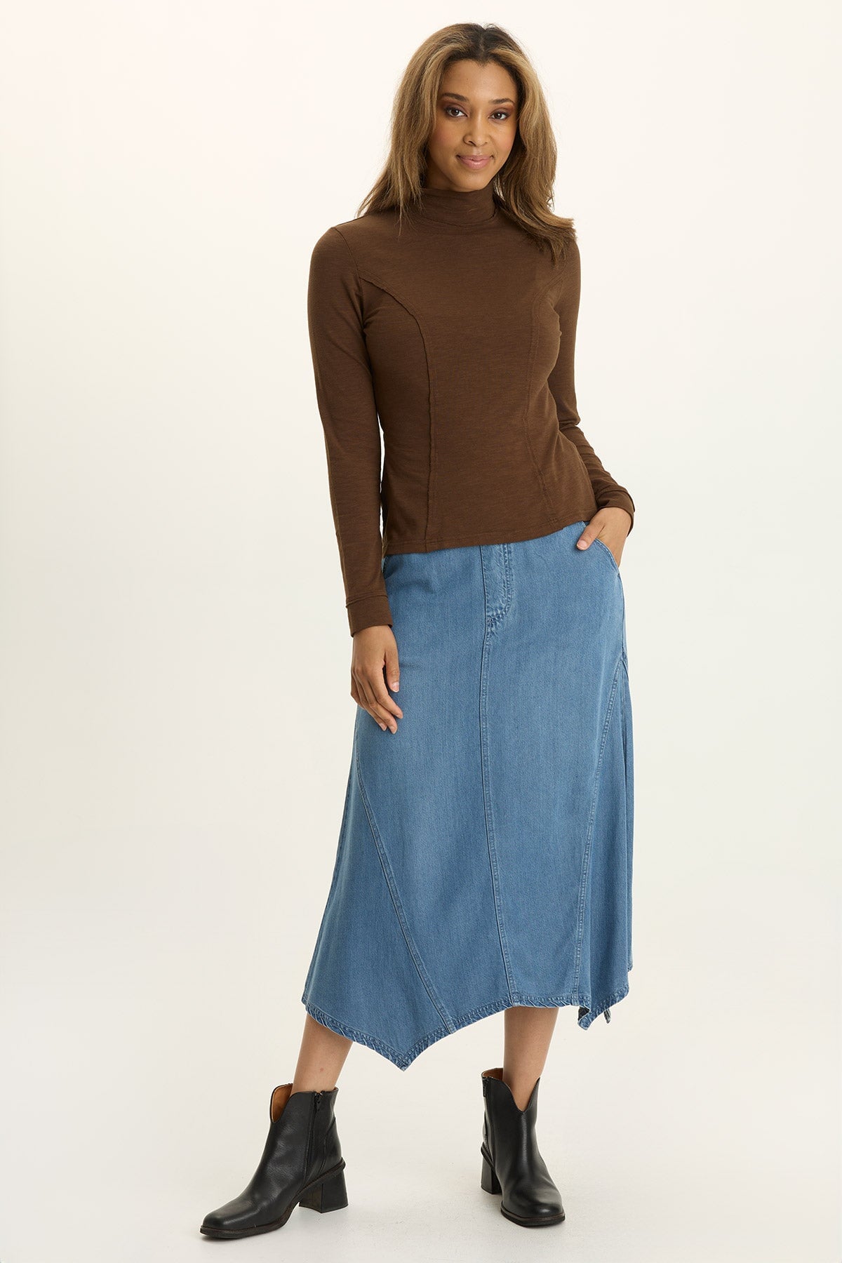 Wearables Kari Jersey Mock-Neck Long-Sleeve Top Cedar Glen - XCVI