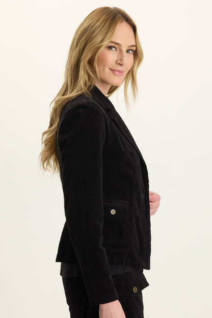 Wearables Aila Corduroy Casual Blazer Black - XCVI