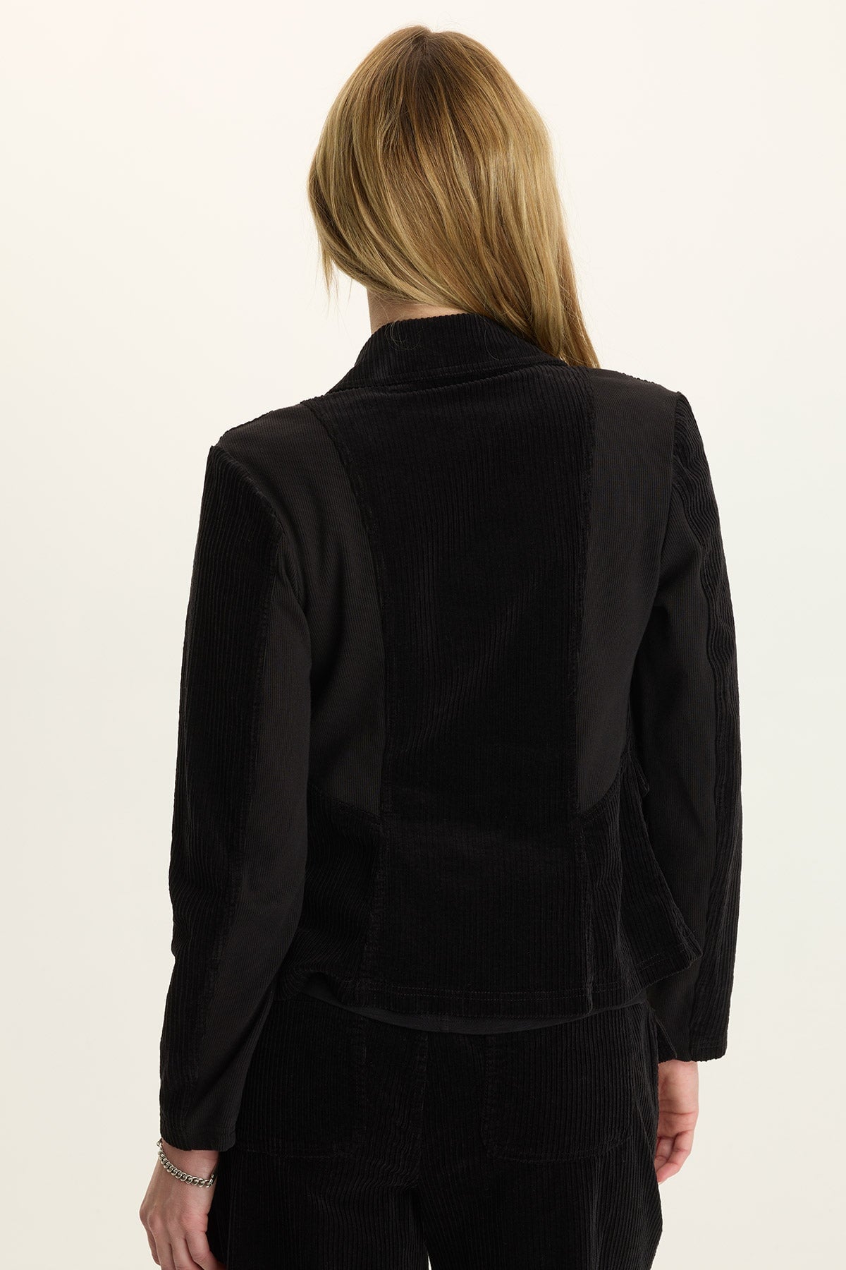 Wearables Aila Corduroy Casual Blazer Black - XCVI