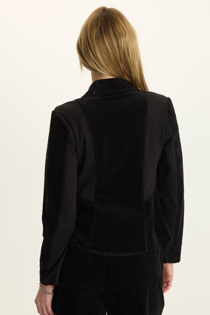 Wearables Aila Corduroy Casual Blazer Black - XCVI