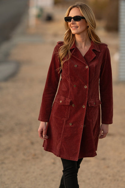 Wearables Risto Corduroy Longline Trench Salem's Door - XCVI