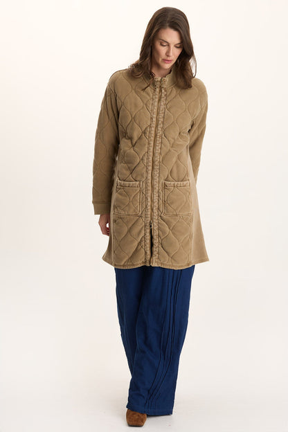 Torston Quilted Longline Jacket Plateau Pigment - XCVI