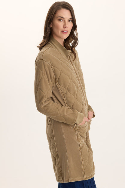 Torston Quilted Longline Jacket Plateau Pigment - XCVI