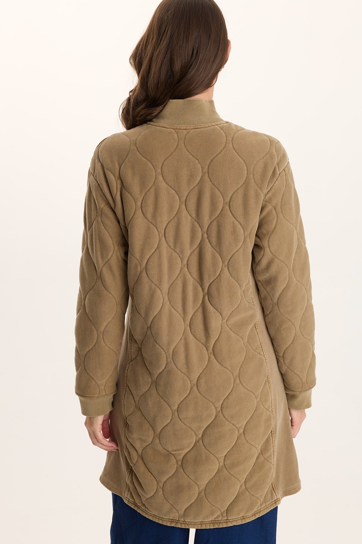 Torston Quilted Longline Jacket Plateau Pigment - XCVI