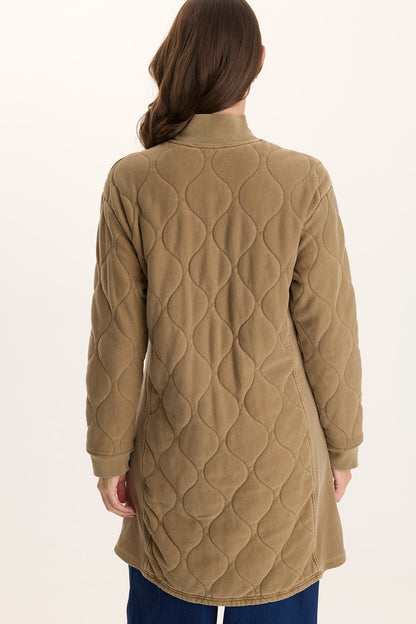 Torston Quilted Longline Jacket Plateau Pigment - XCVI