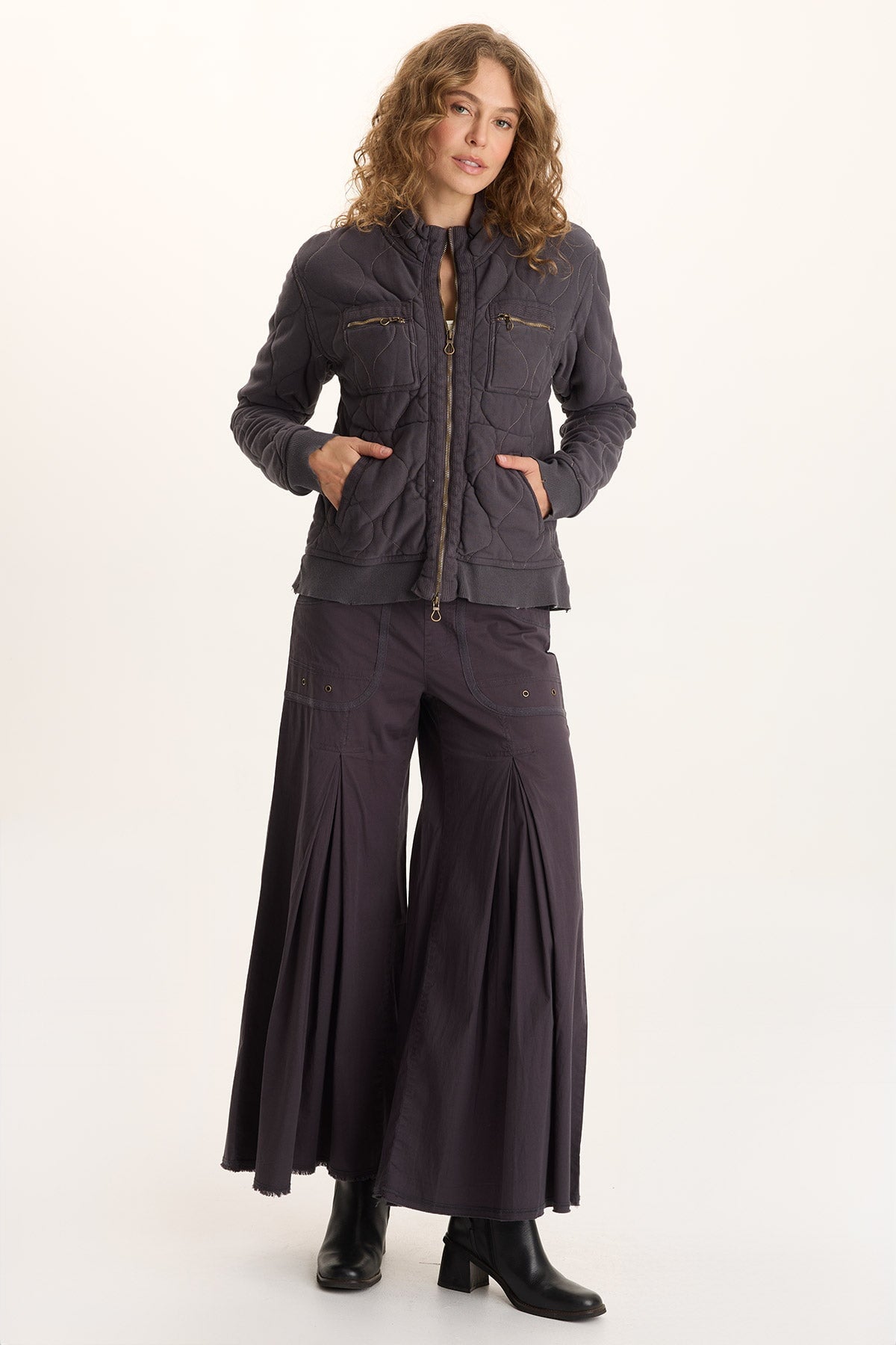 Osment Quilted Cotton Bomber Jacket Ashlar - XCVI
