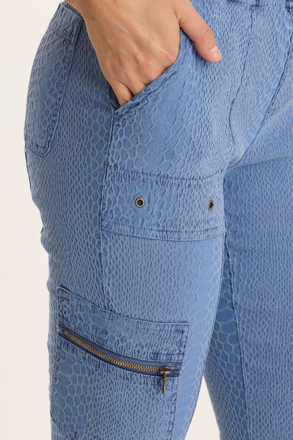 Kirklyn Textured Jacquard Blazer Jacket Blue Echo Pigment - XCVI