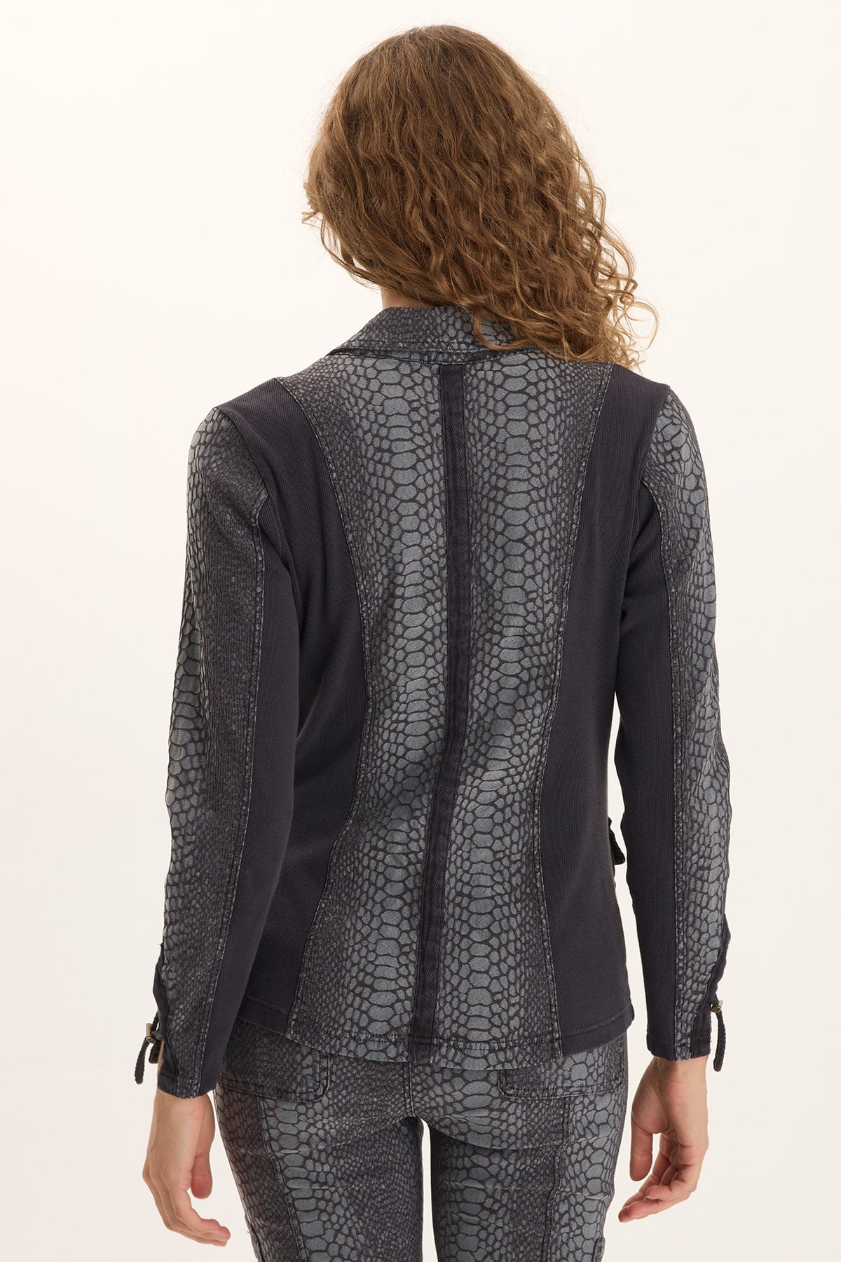 Kirklyn Textured Jacquard Blazer Jacket Ashlar - XCVI