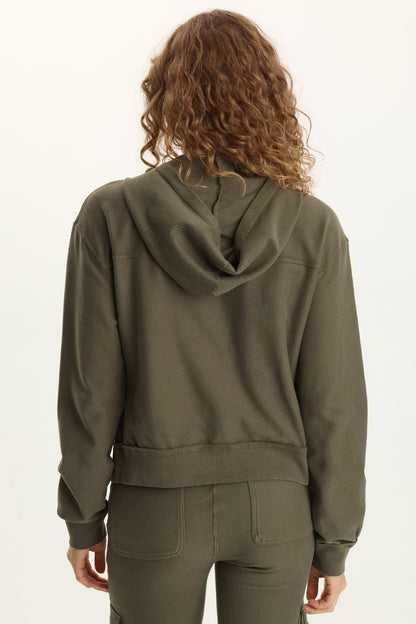 Balfore Twill Knit Hooded Bomber Jacket Rejuvenation - XCVI