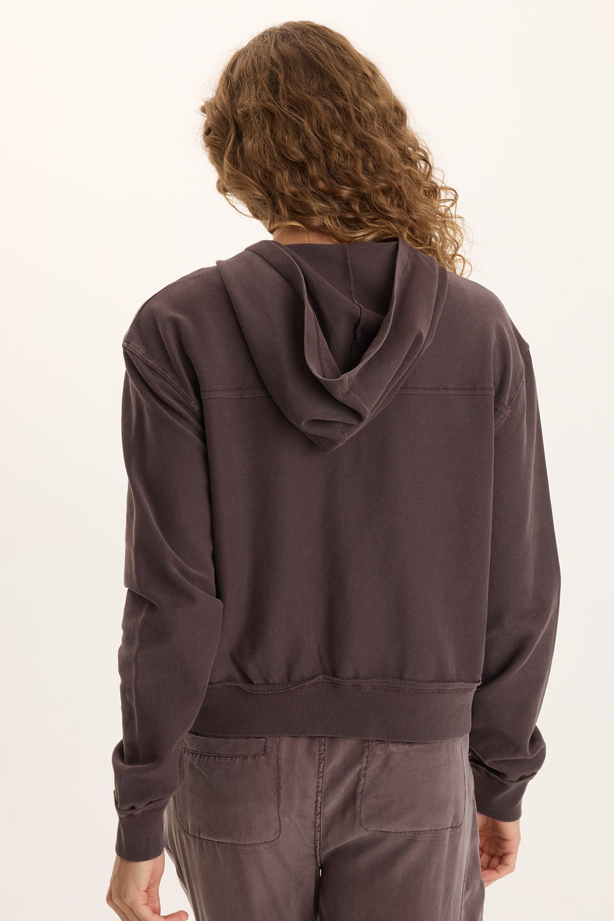 Balfore Twill Knit Hooded Bomber Jacket Bistro Pigment - XCVI