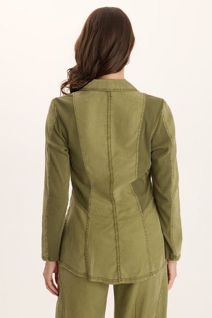 Embroidered Danski Twill Novelty Blazer Thicket Pigment - XCVI